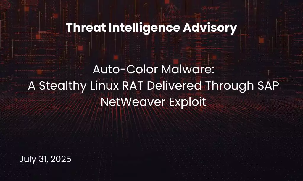 Auto-Color Malware Stealthy Linux RAT Delivered Through SAP NetWeaver Exploit