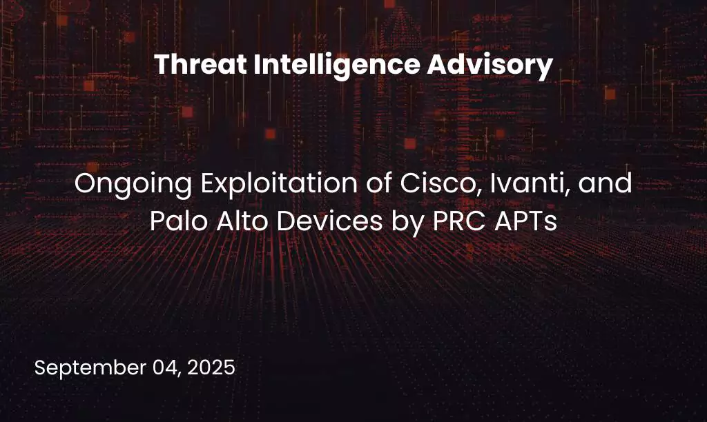 Ongoing Exploitation of Cisco, Ivanti, and Palo Alto Devices by PRC APTs