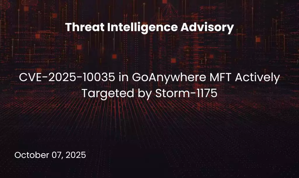 CVE-2025-10035 in GoAnywhere MFT Actively Targeted by Storm-1175