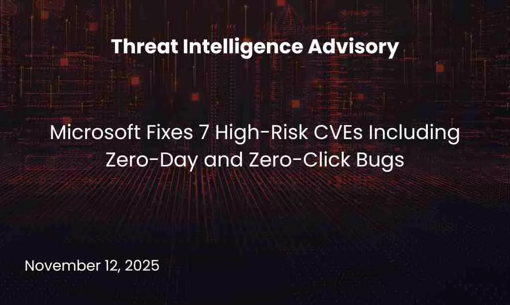 Microsoft Fixes 7 High-Risk CVEs Including Zero-Day and Zero-Click Bugs