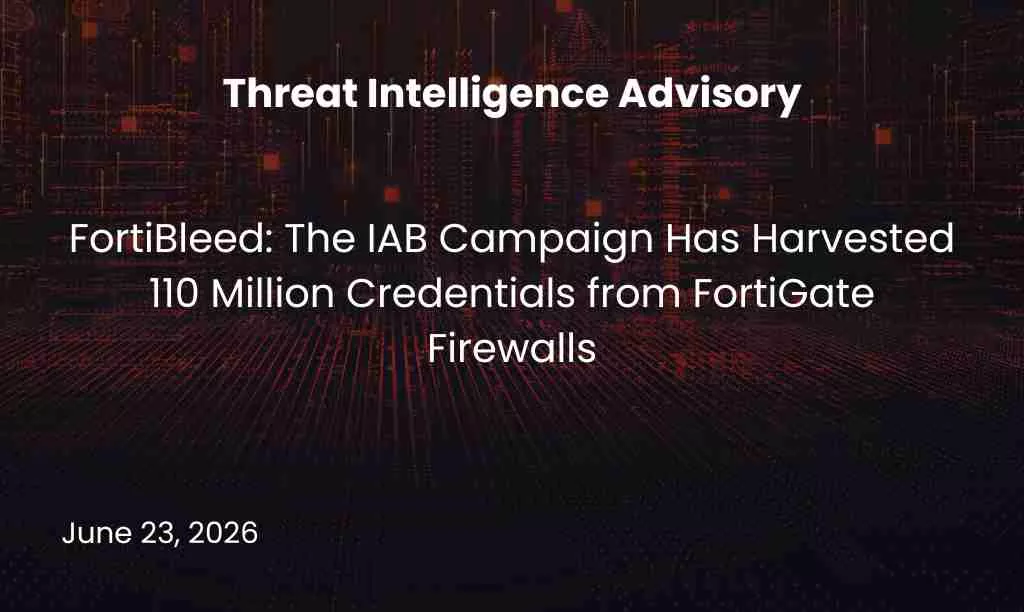 FortiBleed: The IAB Campaign Has Harvested 110 Million Credentials from FortiGate Firewalls