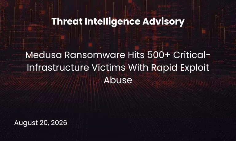 Medusa Ransomware Hits 500+ Critical-Infrastructure Victims With Rapid Exploit Abuse